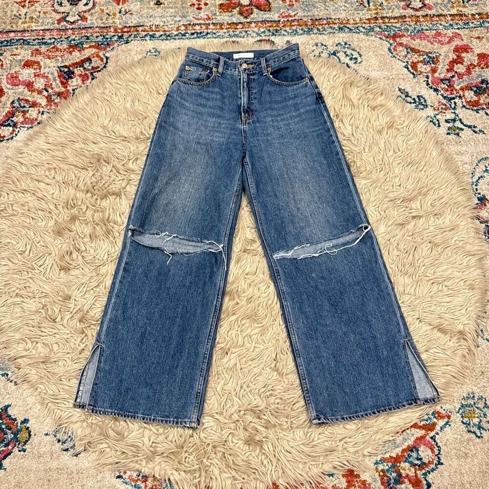 Moussy baggy knee slit Jeans size 25